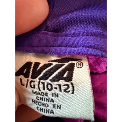 AVIA Girl’s Hooded Pull Over Long Sleeve Active Jacket Purple Size Large (10-12) - Thumbnail 10