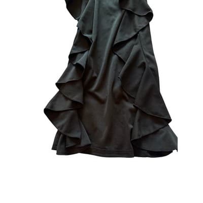 Adagio High Rise Open Wide Leg Ruffled Pants Black Size Medium NWOT - Thumbnail 8