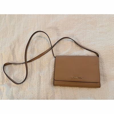 Michael Kors Jet Set Crossbody Clutch Wallet Ballet Saffiano Leather Bag Beige - Thumbnail 2