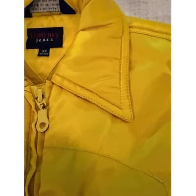 Tommy Jeans Full Zip Front Quilted Puffer Sleeveless Vest Yellow Size XS - Thumbnail 3