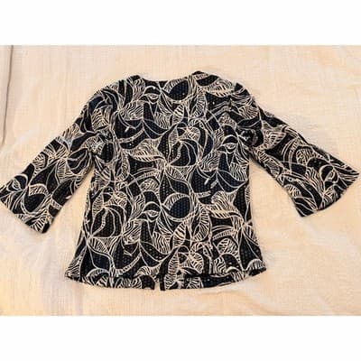 Picadilly Women’s 3/4 Sleeve Zip Up Career Dressy Jacket Black Size S/P NWOT - Thumbnail 6