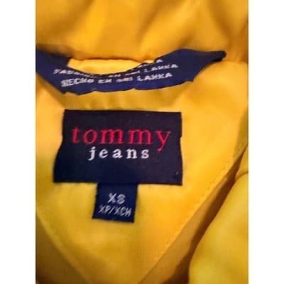 Tommy Jeans Full Zip Front Quilted Puffer Sleeveless Vest Yellow Size XS - Thumbnail 2