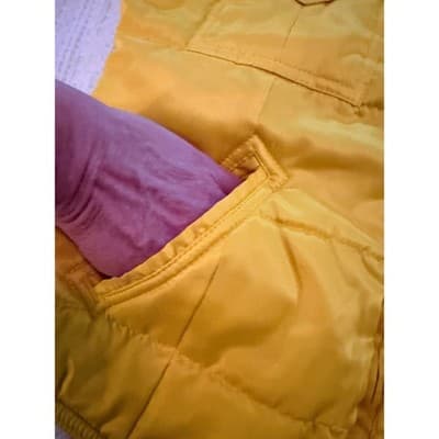 Tommy Jeans Full Zip Front Quilted Puffer Sleeveless Vest Yellow Size XS - Thumbnail 14