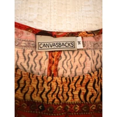 Canvasback Slip On Tribal Print Summer Sleeveless Maxi Dress Red Size Medium - Thumbnail 6