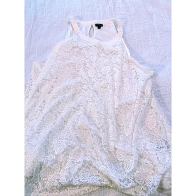 Torrid Women’s White Lace Halter Top Sleeveless Summer Blouse Size 4 - Thumbnail 12