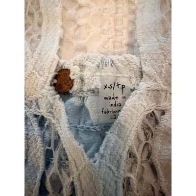 Free People ONE Powder Blue Lace Bralette Halter Crop Top Boho Size Small - Thumbnail 8