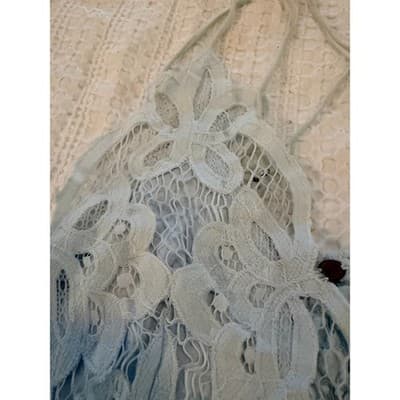Free People ONE Powder Blue Lace Bralette Halter Crop Top Boho Size Small - Thumbnail 10