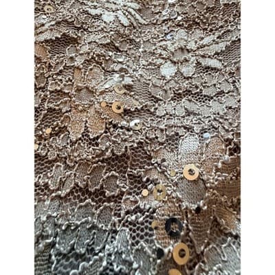 R&M Richards Floral Lace Chiffon Elegant Evening Sleeveless Dress Beige Size 14 - Thumbnail 20