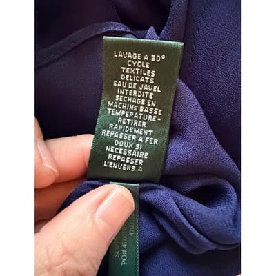 Ralph Lauren Silky Satin A-Line Slip Night Sleeveless Dress Navy Blue Size 14W - Thumbnail 12