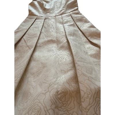 White House Black Market Floral Fit and Flare Cocktail Party Dress Ivory Size 0 - Thumbnail 7