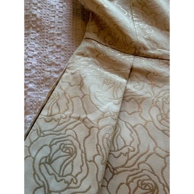 White House Black Market Floral Fit and Flare Cocktail Party Dress Ivory Size 0 - Thumbnail 9