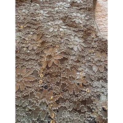 R&M Richards Floral Lace Chiffon Elegant Evening Sleeveless Dress Beige Size 14 - Thumbnail 21