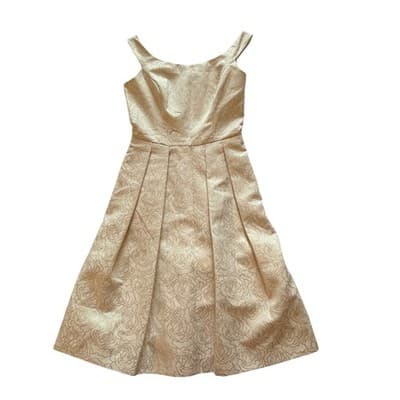 White House Black Market Floral Fit and Flare Cocktail Party Dress Ivory Size 0 - Thumbnail 2