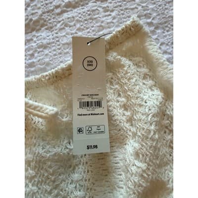 No Boundaries Women's Crochet Mini Skirt Summer Coverup White Size XXS NWT - Thumbnail 11
