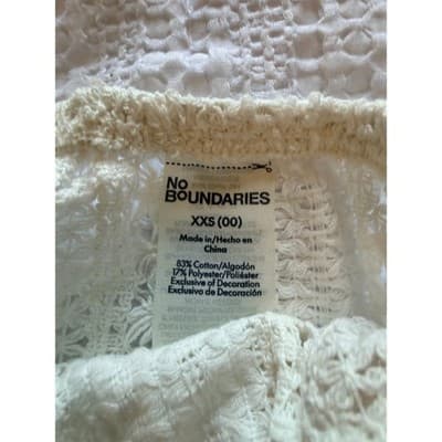 No Boundaries Women's Crochet Mini Skirt Summer Coverup White Size XXS NWT - Thumbnail 6