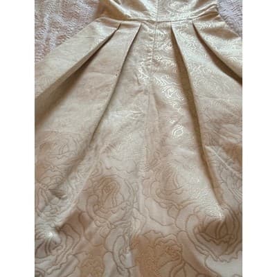White House Black Market Floral Fit and Flare Cocktail Party Dress Ivory Size 0 - Thumbnail 11