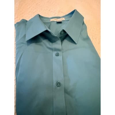 Coldwater Creek Button Down Professional Office Work Long Sleeve Top Blue 14NWOT - Thumbnail 4