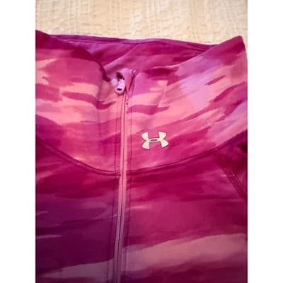 Under Armour Athletic ColdGear Fitted Half Zip Pull Over Jacket Pink Fuscia L - Thumbnail 8