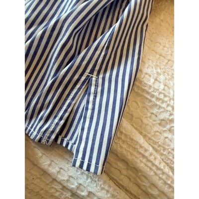 Chico’s Button Down Floral Embroidery Stripe Pattern Long Sleeve Shirt Blue 0 - Thumbnail 11