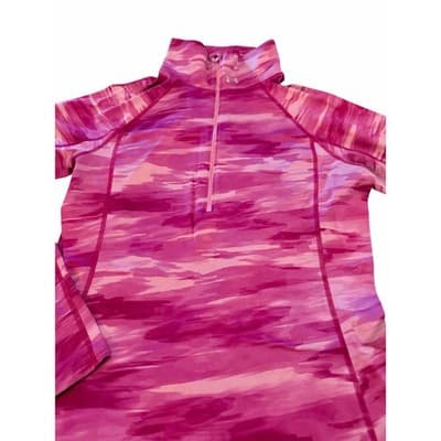 Under Armour Athletic ColdGear Fitted Half Zip Pull Over Jacket Pink Fuscia L - Thumbnail 4