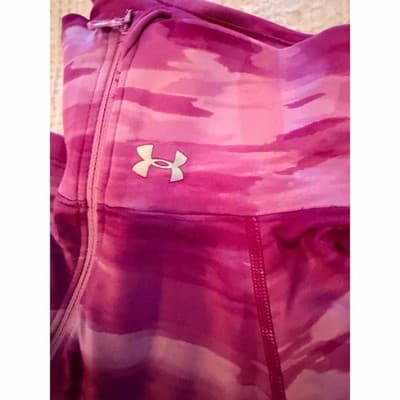 Under Armour Athletic ColdGear Fitted Half Zip Pull Over Jacket Pink Fuscia L - Thumbnail 13