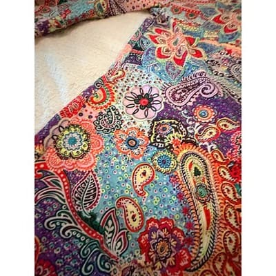 Women’s Boho Paisley Print Dress Multicolor V-Neck Ruffle Sleeve Casual Size - Thumbnail 10
