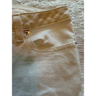 Michael Kors Women’s Mid Rise Stretch Skinny Denim Jeans White Size 10 - Thumbnail 7