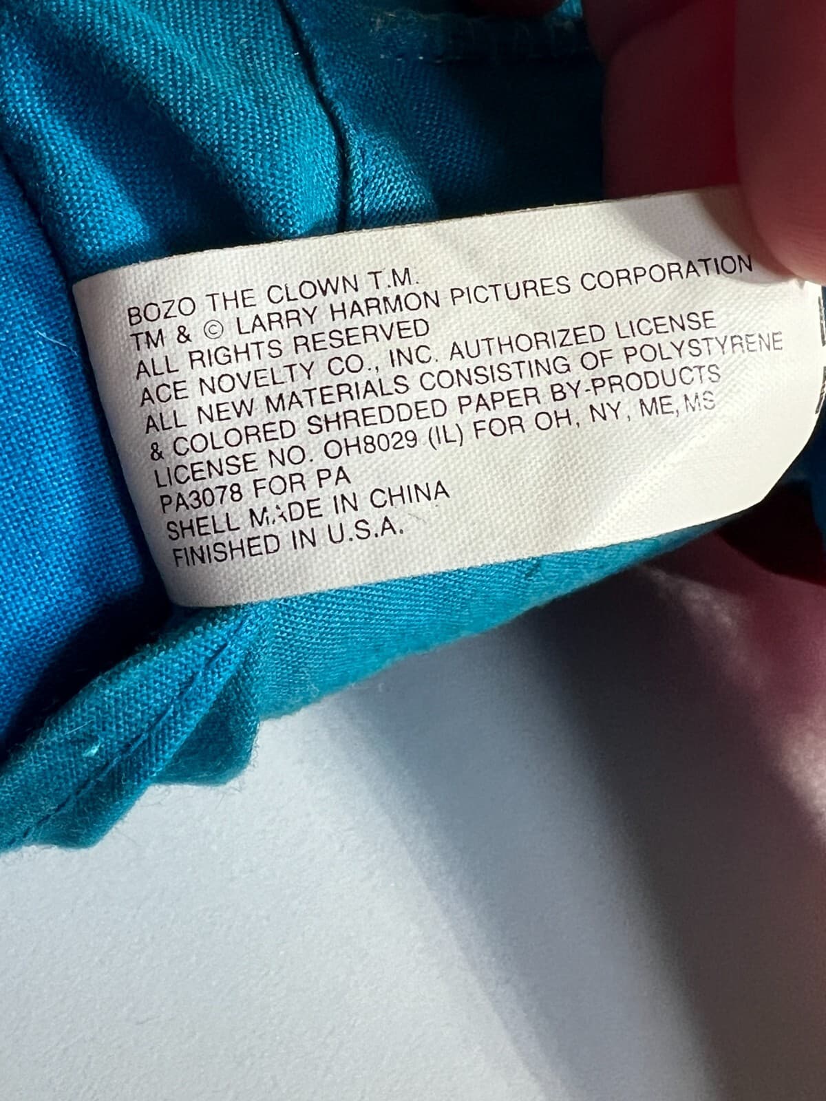 Vintage 1989 BOZO The Clown Stuffed Plush Doll - Thumbnail 10