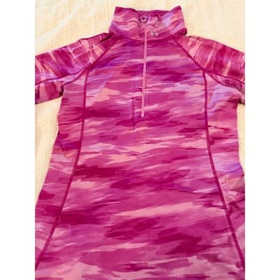 Under Armour Athletic ColdGear Fitted Half Zip Pull Over Jacket Pink Fuscia L - Thumbnail 3