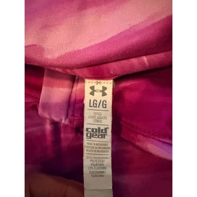 Under Armour Athletic ColdGear Fitted Half Zip Pull Over Jacket Pink Fuscia L - Thumbnail 10