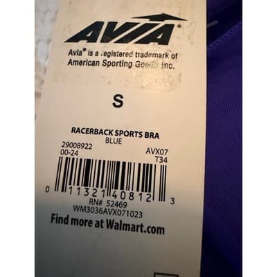 AVIA Women's Active Wear Racerback Sport Padded Bra Tank Top Blue S NWT - Thumbnail 9