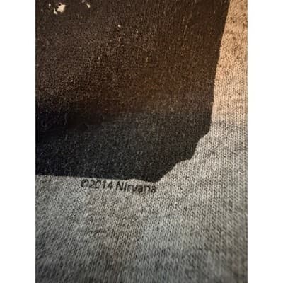 Rare Vintage 2014 Nirvana Three Quater Sleeve Pull Over Top Gray Black XL - Thumbnail 10