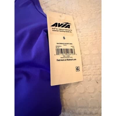 AVIA Women's Active Wear Racerback Sport Padded Bra Tank Top Blue S NWT - Thumbnail 5