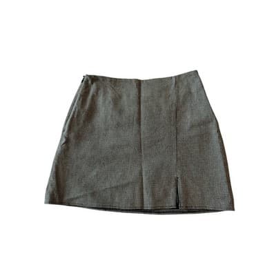 Old Navy Fully Lined Heritage Houndstooth Mini Skirt Black White Size Medium EUC - Thumbnail 7