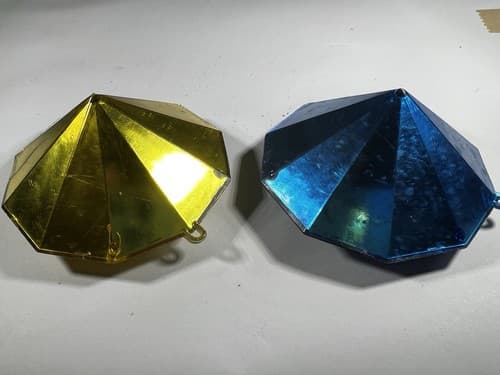 Vintage Jewel Brite Jewelbrite Decagon Diorama Plastic Reflecter Ornaments 2 Pc - Thumbnail 15