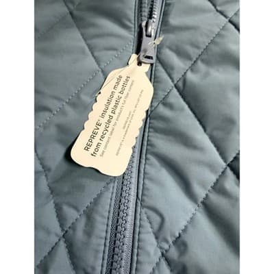 REPREVE Women’s Quilted Soft Sleeveless Vest Light Blue Gray Medium NWT - Thumbnail 3