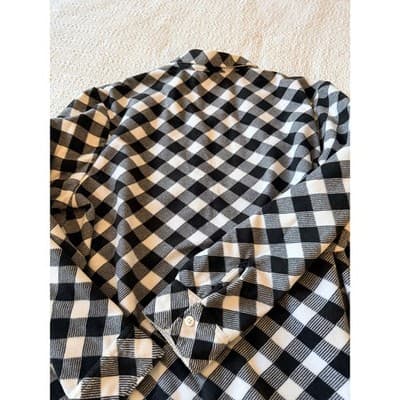 Rider Woman's Button Up Fleece Buffalo Plaid Long Sleeve Shirt Black XXL - Thumbnail 11