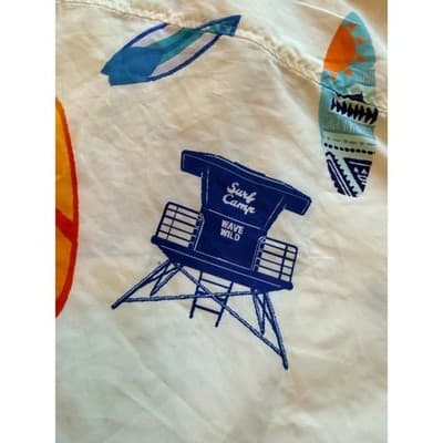 Spicy Tuna Hawaiian Shirt Surfboard Wave Print Button Up Short Sleeve Men L NWT - Thumbnail 11