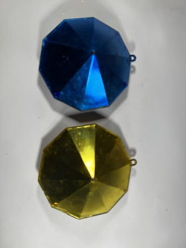 Vintage Jewel Brite Jewelbrite Decagon Diorama Plastic Reflecter Ornaments 2 Pc - Thumbnail 3
