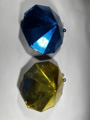Vintage Jewel Brite Jewelbrite Decagon Diorama Plastic Reflecter Ornaments 2 Pc - Thumbnail 4