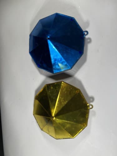 Vintage Jewel Brite Jewelbrite Decagon Diorama Plastic Reflecter Ornaments 2 Pc - Thumbnail 5