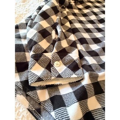 Rider Woman's Button Up Fleece Buffalo Plaid Long Sleeve Shirt Black XXL - Thumbnail 4