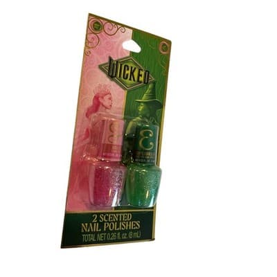 Wicked Scented Fingernail Nail Polish Good Bad Witch 2 Pink Green NEW - Thumbnail 3