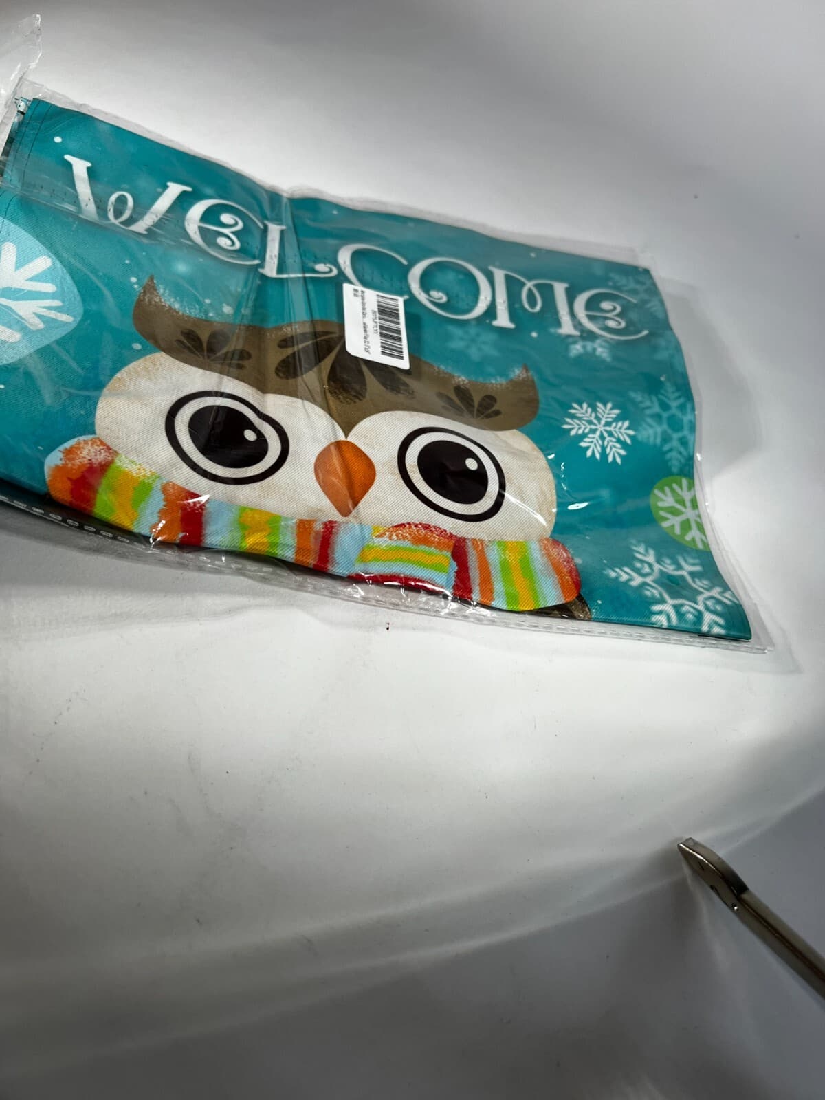 Whimsical Holiday Cute Owl Colorful Christmas Garden Yard Flag 12 x 18 in NEW - Thumbnail 2
