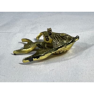 Vintage Jewelry Gold Tone Angelfish Brooch Pin 2.5" - Thumbnail 11