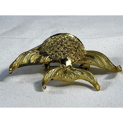 Vintage Jewelry Gold Tone Angelfish Brooch Pin 2.5" - Thumbnail 15