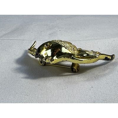 Vintage Jewelry Gold Tone Angelfish Brooch Pin 2.5" - Thumbnail 19