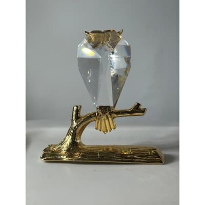 Crystal Owl Collectible Figurine Gold - Thumbnail 6