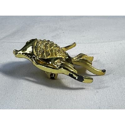 Vintage Jewelry Gold Tone Angelfish Brooch Pin 2.5" - Thumbnail 20
