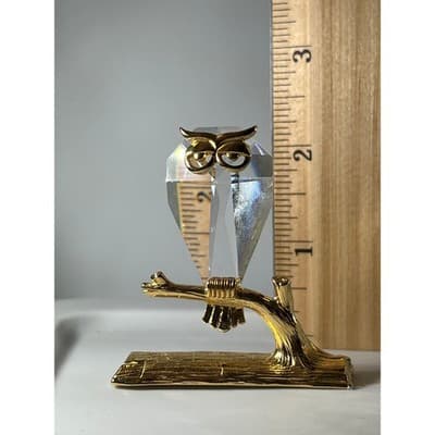 Crystal Owl Collectible Figurine Gold - Thumbnail 7